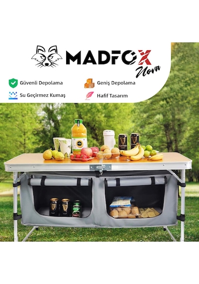 Madfox Nova Katlanır Kamp Masası Çok Renkli