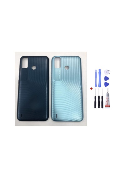 Tecno Spark 6 Go Mavi Arka Cam Kapak Pil Kapağı Tamir Set B7000 Set Mavi
