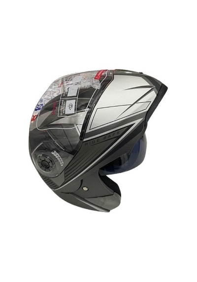 Jk20 Çene Açılır Güneş Vizörlü Motosiklet Kaskı Gri Siyah L Beden Baş Çevresi: 59-60cm Grey