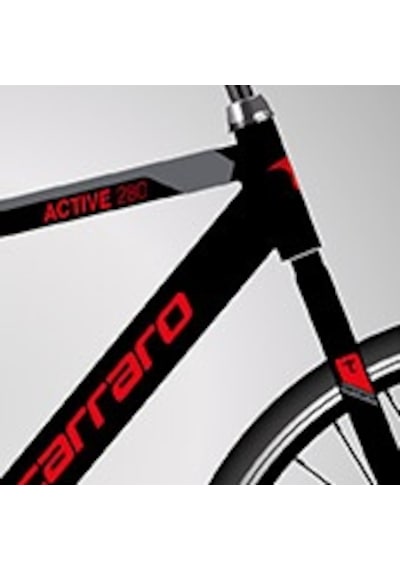 Active 280 V - 28 Jant 21'' 52cm L Kadro Şehir Bisikleti - Mat Siyah / Koyu Gri Kırmızı Siyah-turkuaz-mercan-beyaz