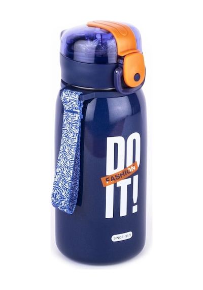 Okadı Lacivert Jdo Yazılı Pipetli Paslanmaz Çelik Termos 420ml