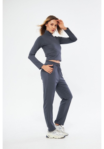 Lesa Wear Soft Touch Balıkçı Yaka Bluz Antrasit Antrasit