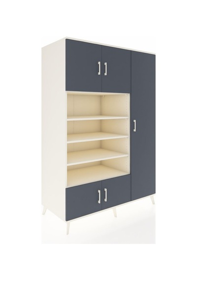 Kronos Dolap 11 Raflı 5 Kapaklı 132x59x195 Aytaşı-antrasit/ay... Aytaşı