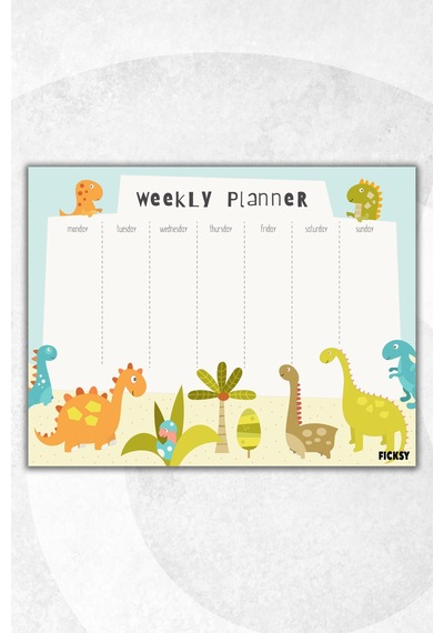 Çocuk Haftalık Planlayıcı - A4 - 30 Yaprak - Öğrenci Planlayıcı - Okul Planlayıcı - Ders Programı - 0606 Çok Renkli