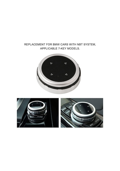 Geeroyoo Bmw F10 F20 F30 1 3 5 Serisi İçin Nbt Kontrol Düğmesi Kapak - Abs Krom Kaplama + Temperli Cam
