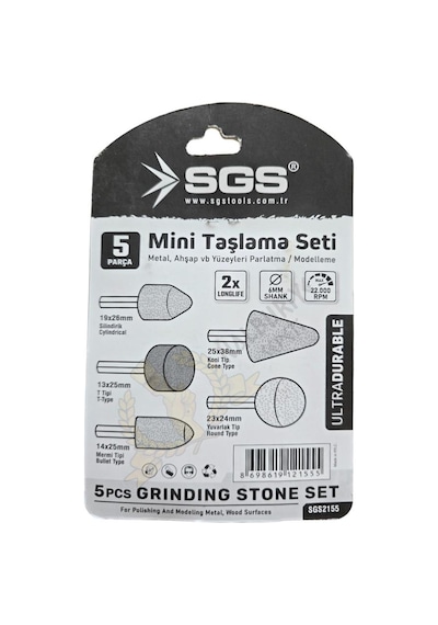 Sgs Metal Ve Ahşap Mini Taşlama Matkap Ucu Seti - 5 Parça