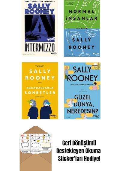 Sally Rooney Seti 4 Kitap Set + Okuma Sticker'ları