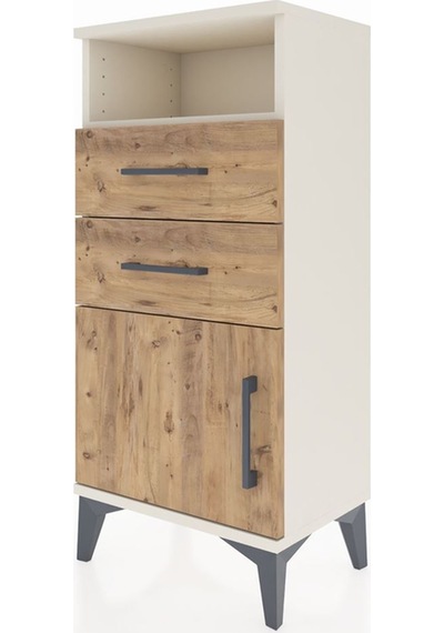 Arges Komodin Tek Raflı 2 Çekmeceli Tek Kapaklı 44x30x96 Aytaşı-çam Aytası