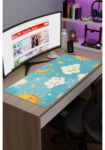 Çocuk Kaymaz Dikişli Kauçuk Oyuncu Mousepad V5 - 90x40 Xxl Gaming Mouse Pad Fare Altlığı