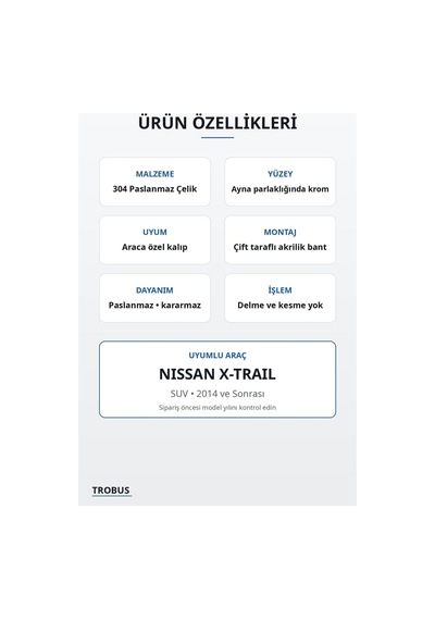 Nissan X-trail 2014 Ve Sonrası Uyumlu Krom Kapı Eşiği 4 Parça Paslanmaz Çelik