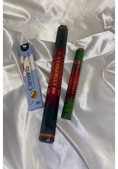 Sivrisinek Önleyici Citronella Çubuk Tütsü Seti 3 20 Çubuk Oda Ve Bahçe Boyu