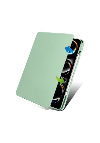 Apple Uyumlu iPad, Pro 11inç M4 2024 Kılıf Termik Kalem Bölmeli Dönebilen Standlı Kılıf A2836 A2837 A3006