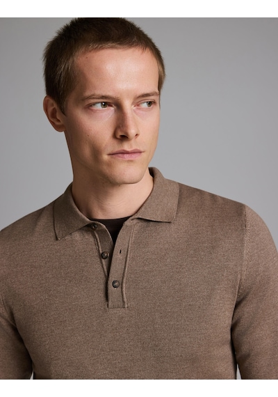 Pierre Cardin Vizon Melanj Slim Fit Düğmeli Polo Yaka Basic Triko Kazak 50333894-vr174 Çok Renkli