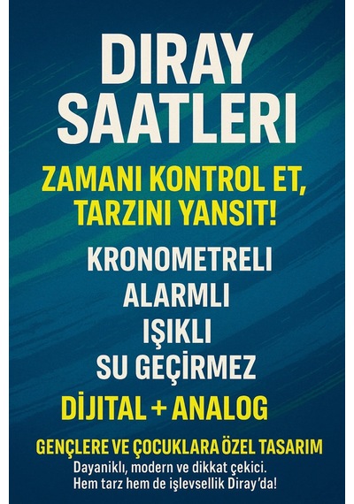 30 Metre Suya Dayanaklı Işıklı Alarmlı Kronemetreli Takvimli Çoçuk/genç Saati Lacivert - 746680173 Siyah