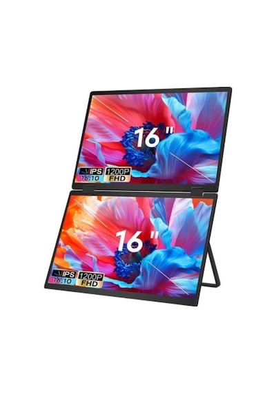 Ultrax 16" Çift Ekran 1200p Full Hd Ips İkili Taşınabilir Monitör