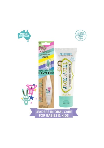 Doğal Sertifikalı Bebek/çocuk Diş Seti Bunny&koala Diş Fırçası + Milkshake Diş Macunu 50g