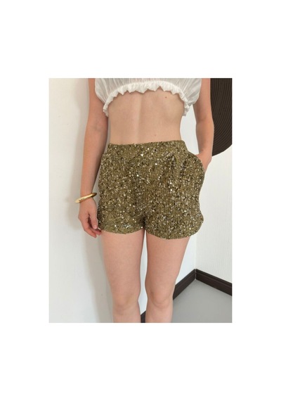 Verymoda Pullu File Şort D3133 Haki