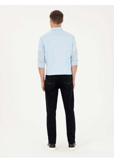 Cacharel Koyu Lacivert Slim Fit Pamuklu Jean Pantolon