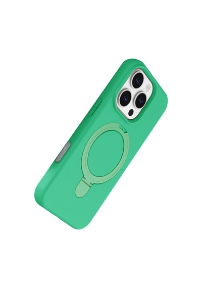 Apple Uyumlu iPhone 16 Pro Uyumlu Regal Magsafe Standlı Kapak - Yeşil