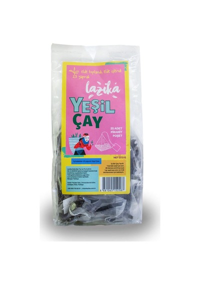 Yeşil Çay Piramit Poşet 25 Adet Pla Biyoçözünür Poşet- 37.5g