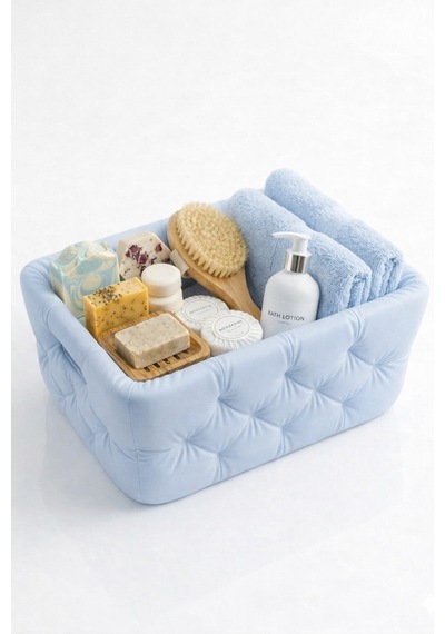 3d Baskı Pla Soft Kapitoneli Dekoratif Sepet Banyo Organizer Makyaj & Havlu Düzenleyici