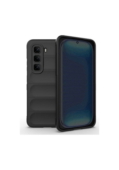 Lexroo İnfinix Hot 50 Pro 4g Esnek Tpu Oyuklu Arka Yüzey Tasarımlı Etnik Silikon İnce Kılıf - Siyah