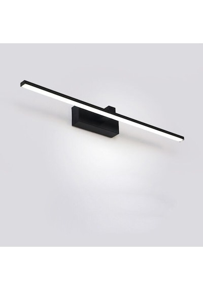 10 Watt 43 Cm Jasmin Flüt Aplik, Beyaz Işık Ledli Metal Led Aplik, Yatak Başı, Ayna, Tablo Apliği Siyah