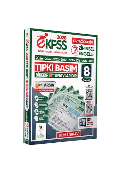 2028 EKPSS Ortaöğretim Zihinsel Engelli ÖSYM Çıkmış Soru Tıpkı Basım 8li Kitapçık TG Deneme Paketi