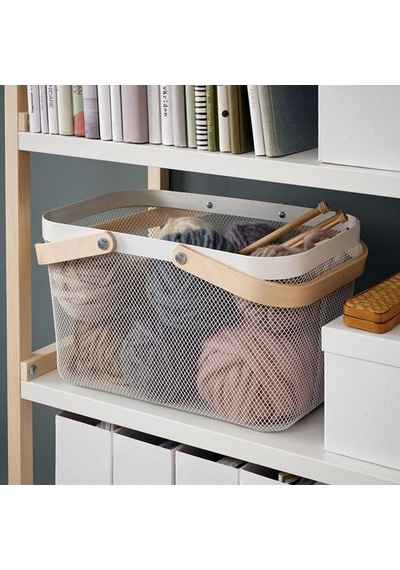 Ikea Rısatorp Sepet, Beyaz, 27x42x23 Cm