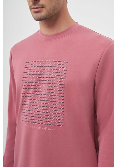 Morven Erkek Gül Trend Bisiklet Yaka Sweat-shirt 25ks063003154 Gül Gül Gülkurusu