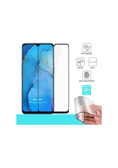 Microsonic Oppo Reno 3 Seramik Matte Flexible Ekran Koruyucu Siyah