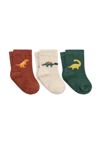 Civil Baby Dinosours 3'lü 6- Bebek Erkek Çorap Set Standart