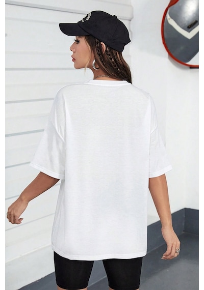 Unisex Miami Baskılı Tasarım Tshirt Beyaz