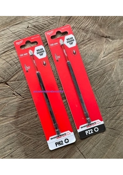 Milwaukee Ph2 Yıldız Bits Uç 15cm Pz2 Uç Cobalt Çelik Vida Sıkma Ucu 2li