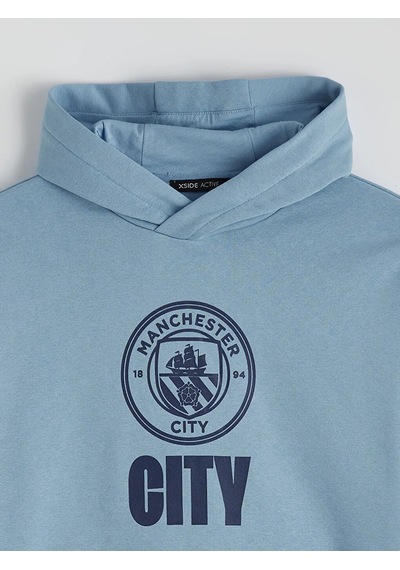 Lc Waikiki Mavi Manchester City Baskılı Erkek Hoodie