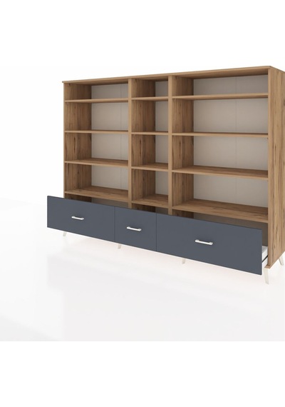 Hyperion Dolap 12 Raflı 3 Çekmeceli 220x44x163 Çam-çam/antrasit Çam-çam/antrasit Hyperion Dolap 12 Raflı 3 Çekmeceli 220x44x163 Çam-çam/antrasit Çam-çam/antrasit