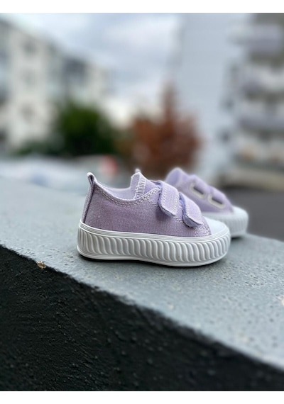 Scarpe Magiche Lila Puffy Tabanlı Kız Çocuk Sneaker Lila