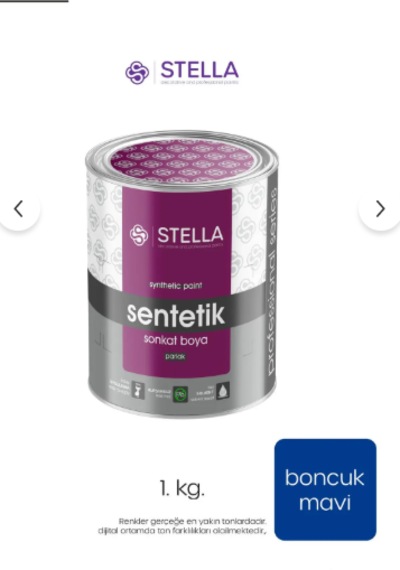 Stella Son Kat Yağlı Boya Sentetik 1 Kg Boncuk Mavi 0.75 KG