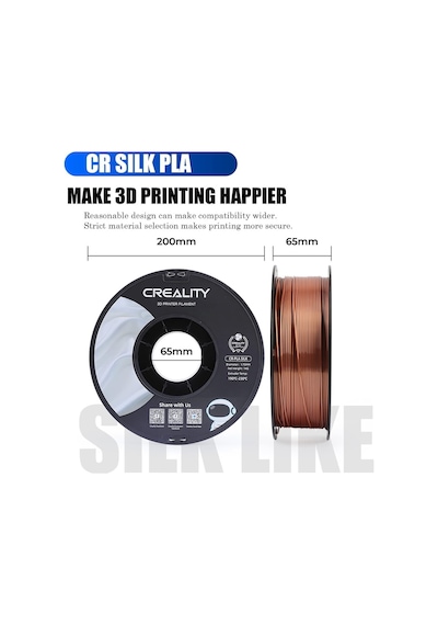 Creality Cr-silk Pla 1,75mm 3d Baskı Filament 1kg - Kırmızı Bakır - Urhanshop Gönderimli
