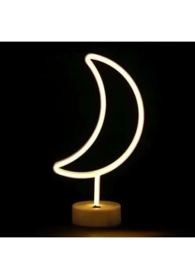 Hubrendy Emin Neon Işıklı Ay Masa Gece Lambası Pil+usb 17092623