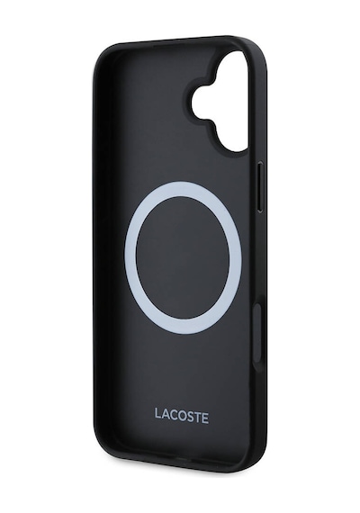 Apple iPhone 16 Uyumlu Kılıf Lacoste Lisanslı Pu Pike Desen Arka İkonik Timsah Dokuma Logolu Koyu Yeşil