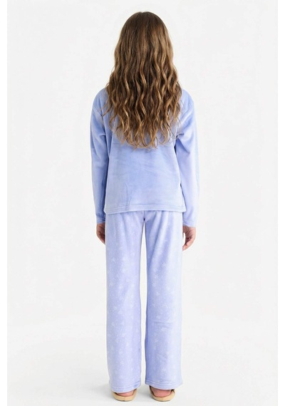 Defacto Pijama Takımı Polar Uzun Kollu Üst Uzun Alt Kız Çocuk D1068a825wnbe250 Mavi-be250