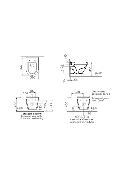VitrA S50 Asma Klozet 52 Cm 5318l003-0850