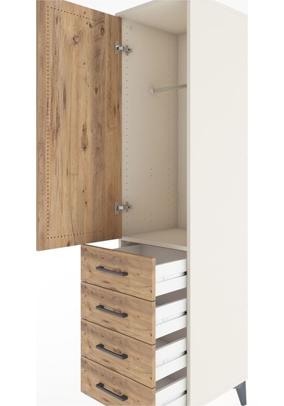 Hyperion Dolap Tek Raflı 4 Çekmeceli Tek Askılı 44x44x182 Ayt... Aytaşı