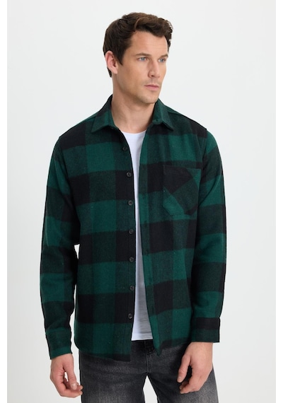 Tudors Erkek Regular Fit Klasik Fit Kareli Cepli Oduncu Gömlek-41749 Çok Renkli