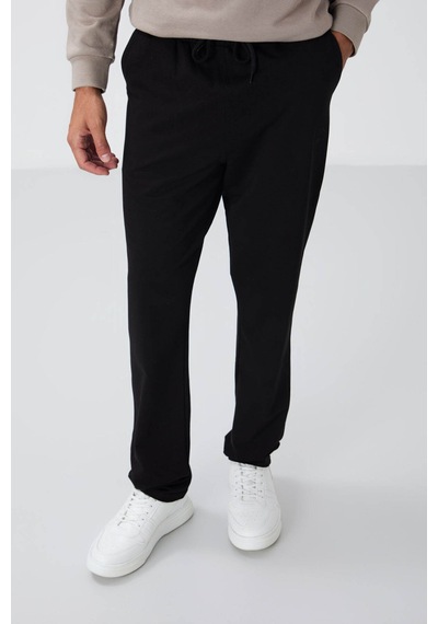 TOMMYLIFE Tommy Life Düz Paça Siyah Erkek Eşofman Altı T06er-84682