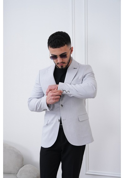 Dupont Classics Dupont Slim Fit Sivri Yaka 6 Drop Çift Yırtmaç Keten Blazer Ceket - Nefes Alabilen Hafif Erkek Ceket Gümüş Dupont Classics Dupont Slim Fit Sivri Yaka 6 Drop Çift Yırtmaç Keten Blazer Ceket - Nefes Alabilen Hafif Erkek Ceket Gümüş