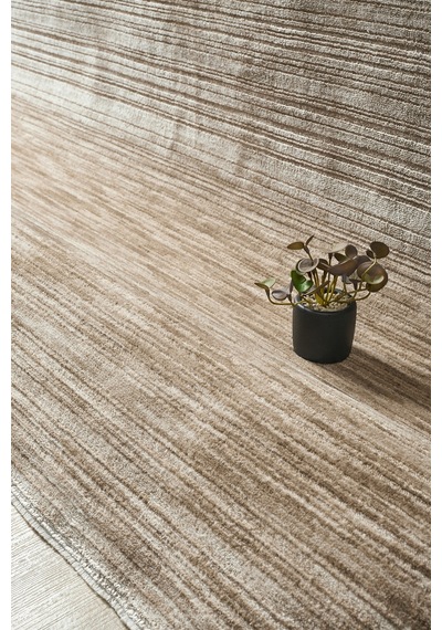 Buhara Bambu Degrade İplik Premium Yumuşak Salon Oturma Odası Yatak Odası Halısı Düz Vizon