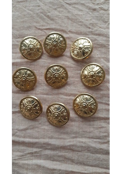 Gold Metal Düğme 18 Mm 9 Adet