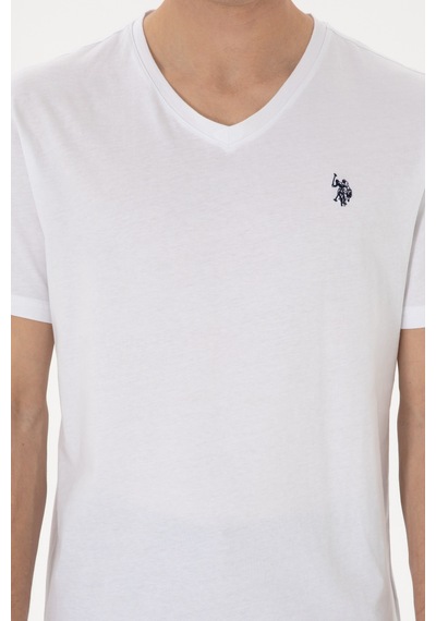 U.S. Polo Assn. Erkek Regular Fit V Yaka Siyah Basic Tişört 50298043-VR013